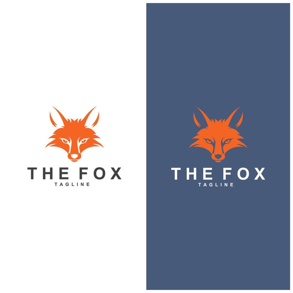 the fox logo design with orange color vector
