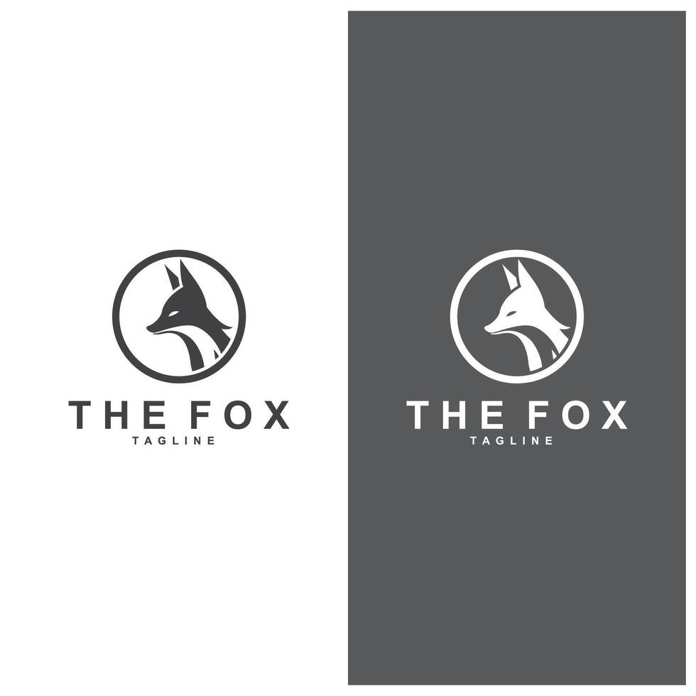 the fox logo design with black color vector