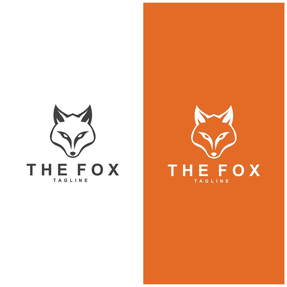 the fox logo design template vector