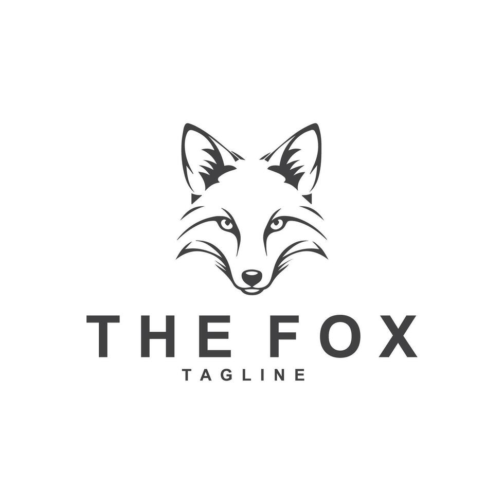Minimalist Fox Design logo vector