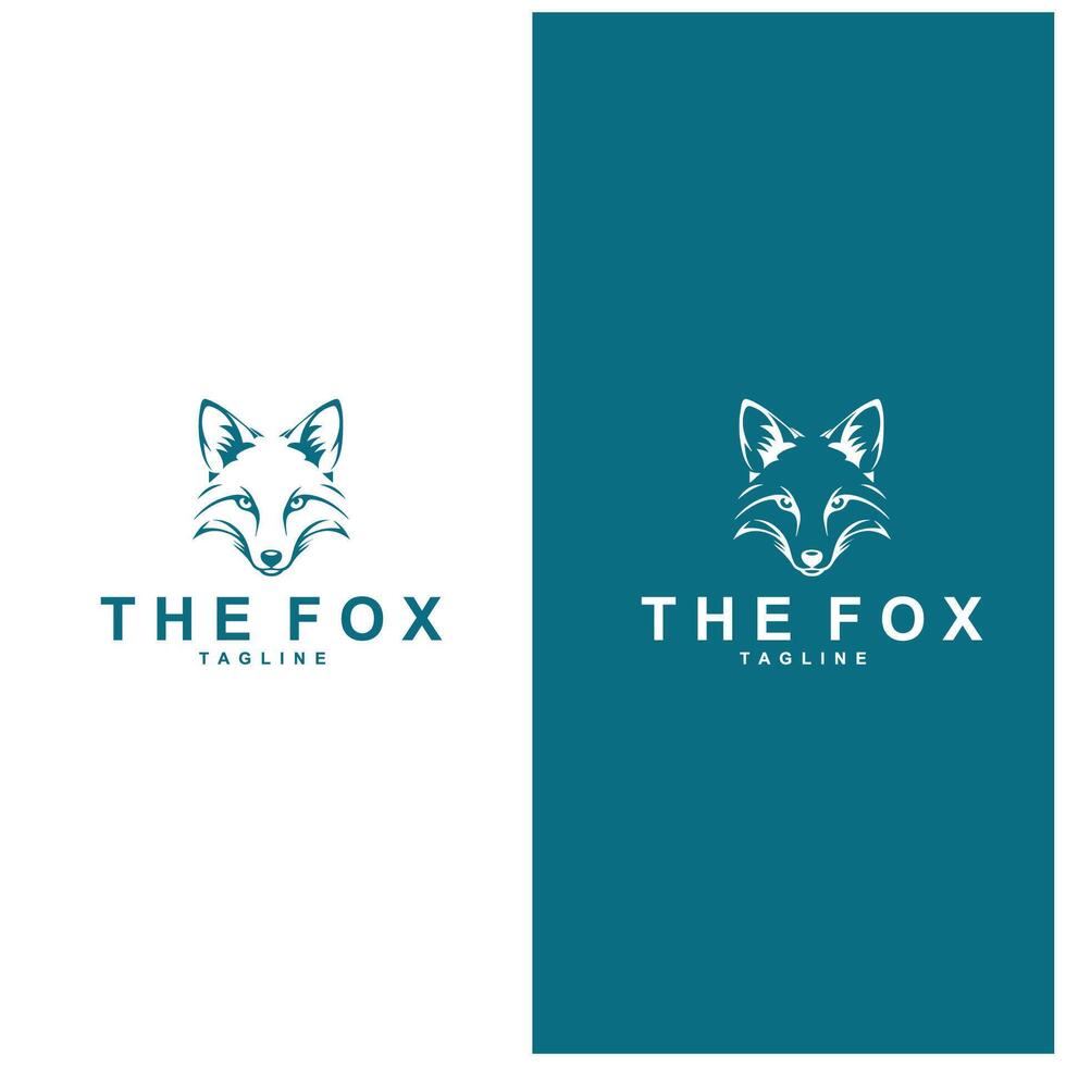 the fox logo design simple idea vector