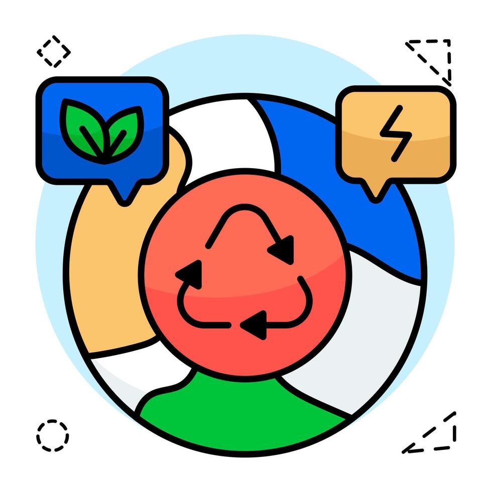 A premium design icon of global recycling vector