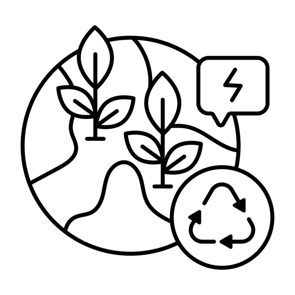 A unique linear design icon of global ecology vector
