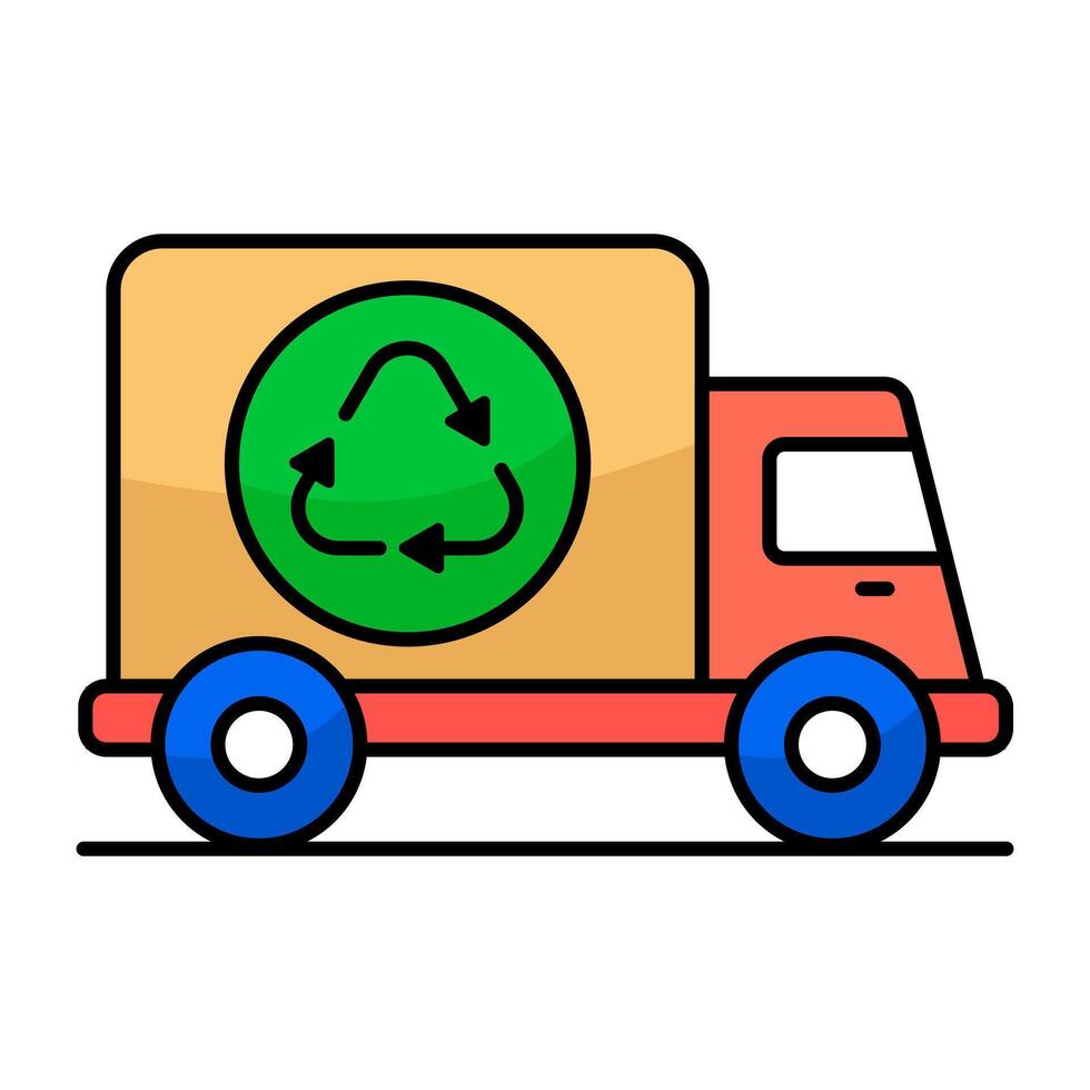 Perfect graphic design icon of recycling van vector