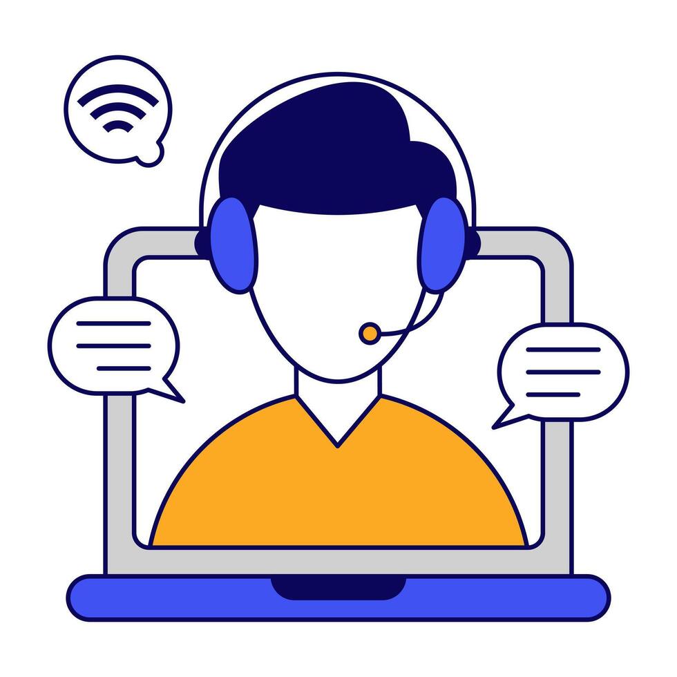A colored design icon of customer service representative vector