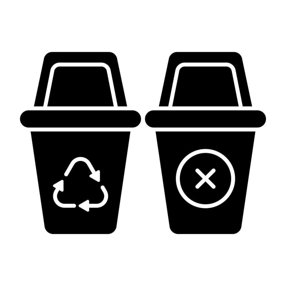 solid design of recycle bins vector