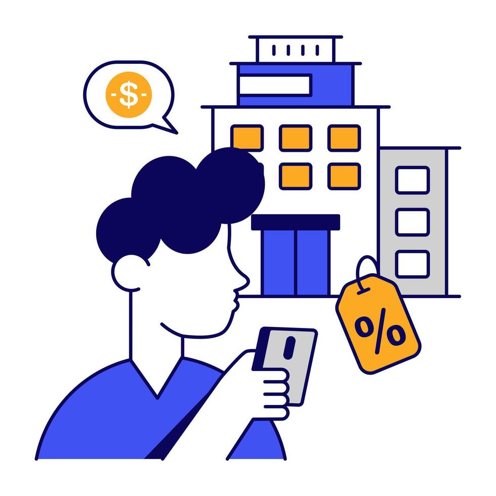 Editable design icon of discount vector