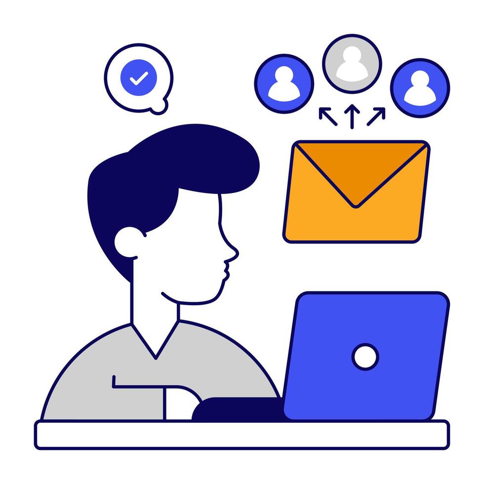 A colored design icon of forward mail vector