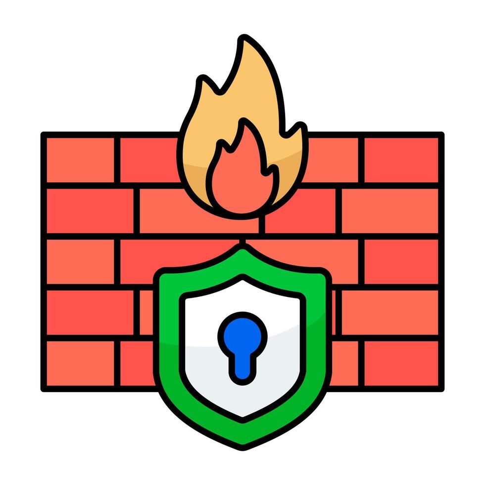 Creative design icon of firewall security vector