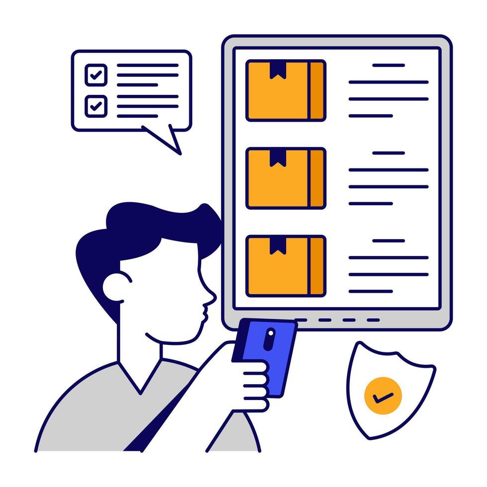 Perfect icon of mobile parcel vector