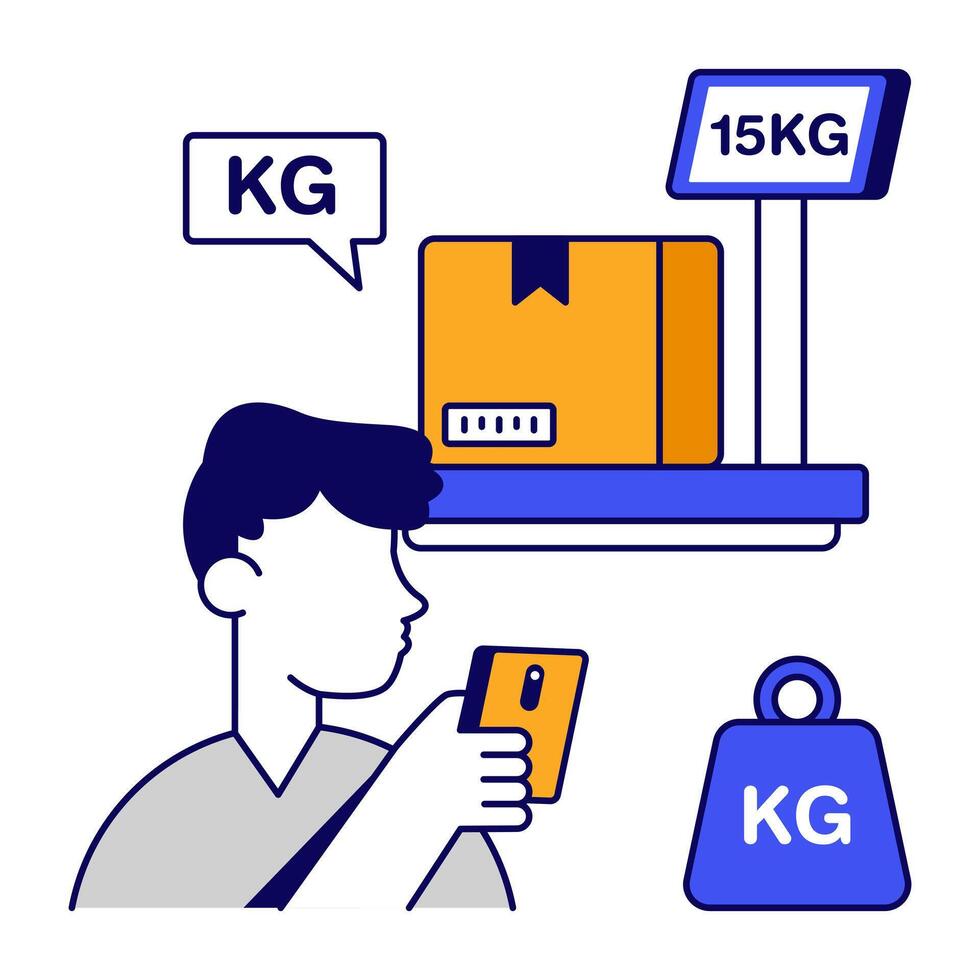 design icon of parcel weighing vector