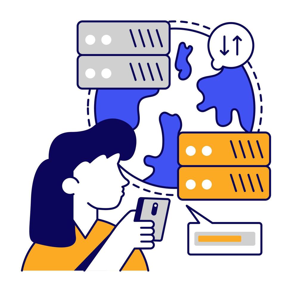 A icon design of global servers vector