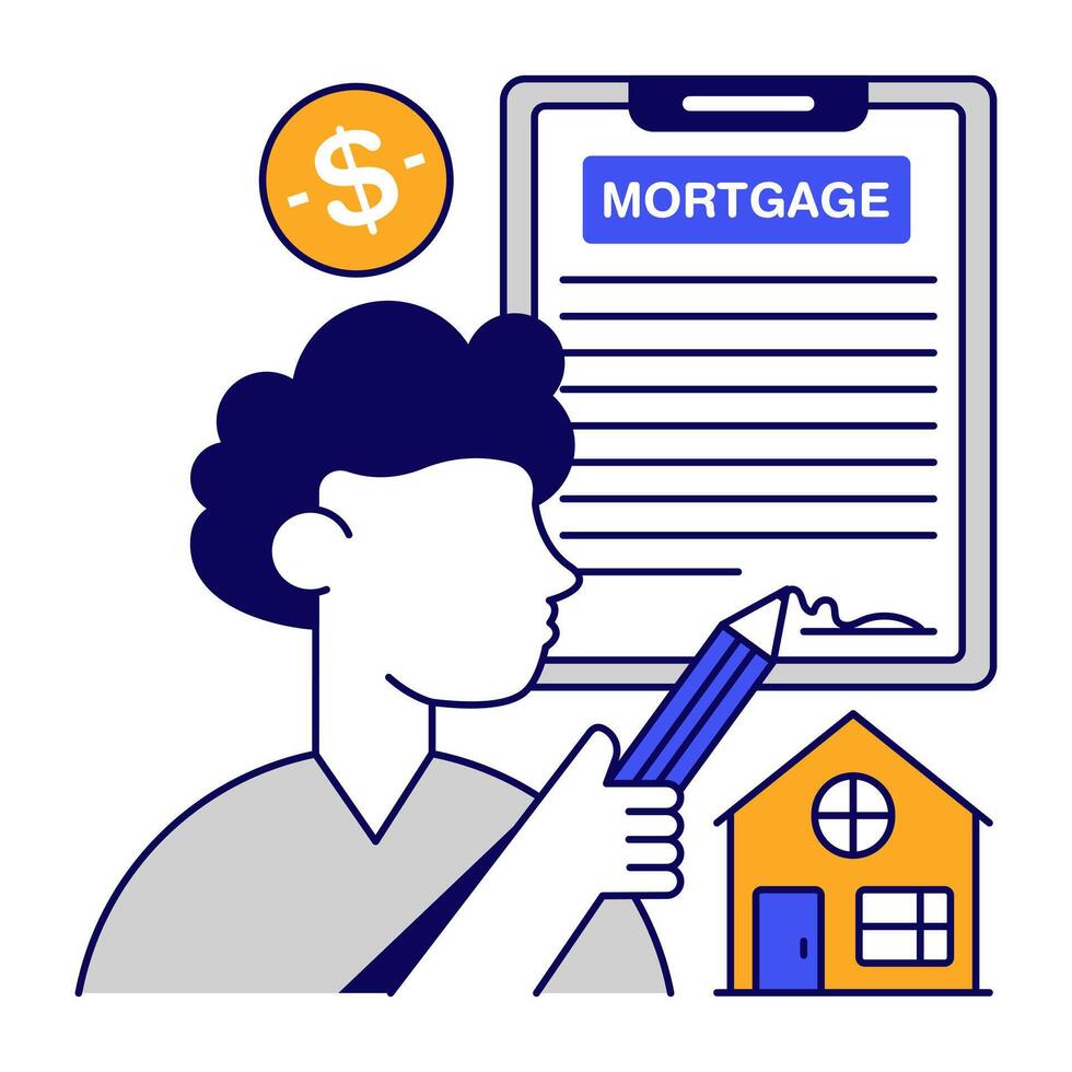 A unique design icon of mortgage paper vector