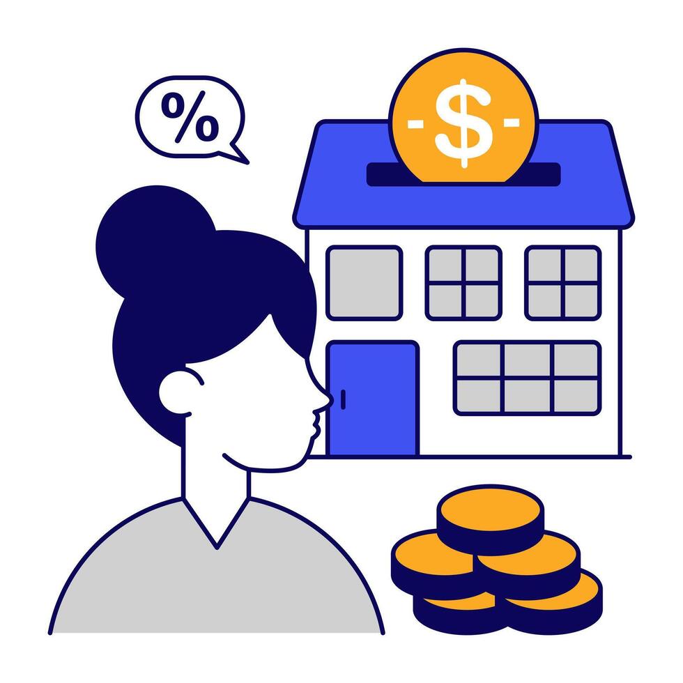 flat design icon of real estate website vector