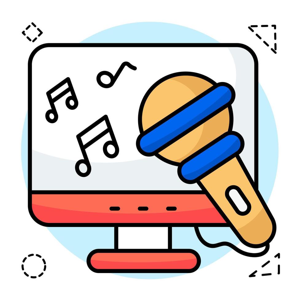 Modern design icons of online music vector