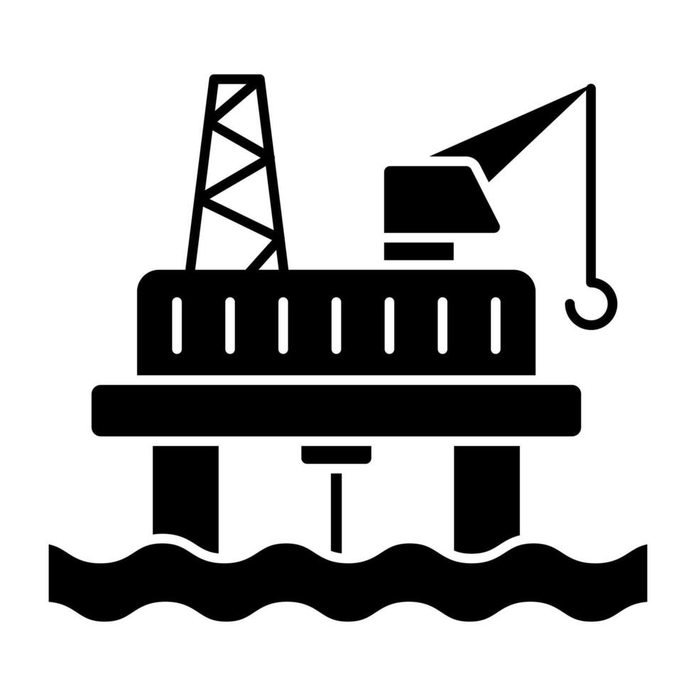 A solid design icon of oil refinery vector