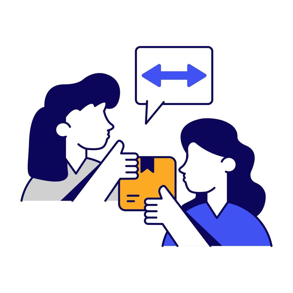 Editable icon of giving parcel vector