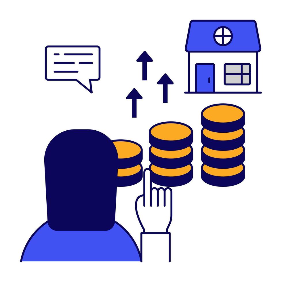 A premium icon of real estate value vector