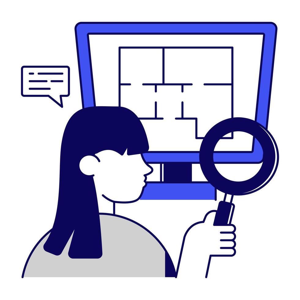 Premium download icon of search blueprint vector