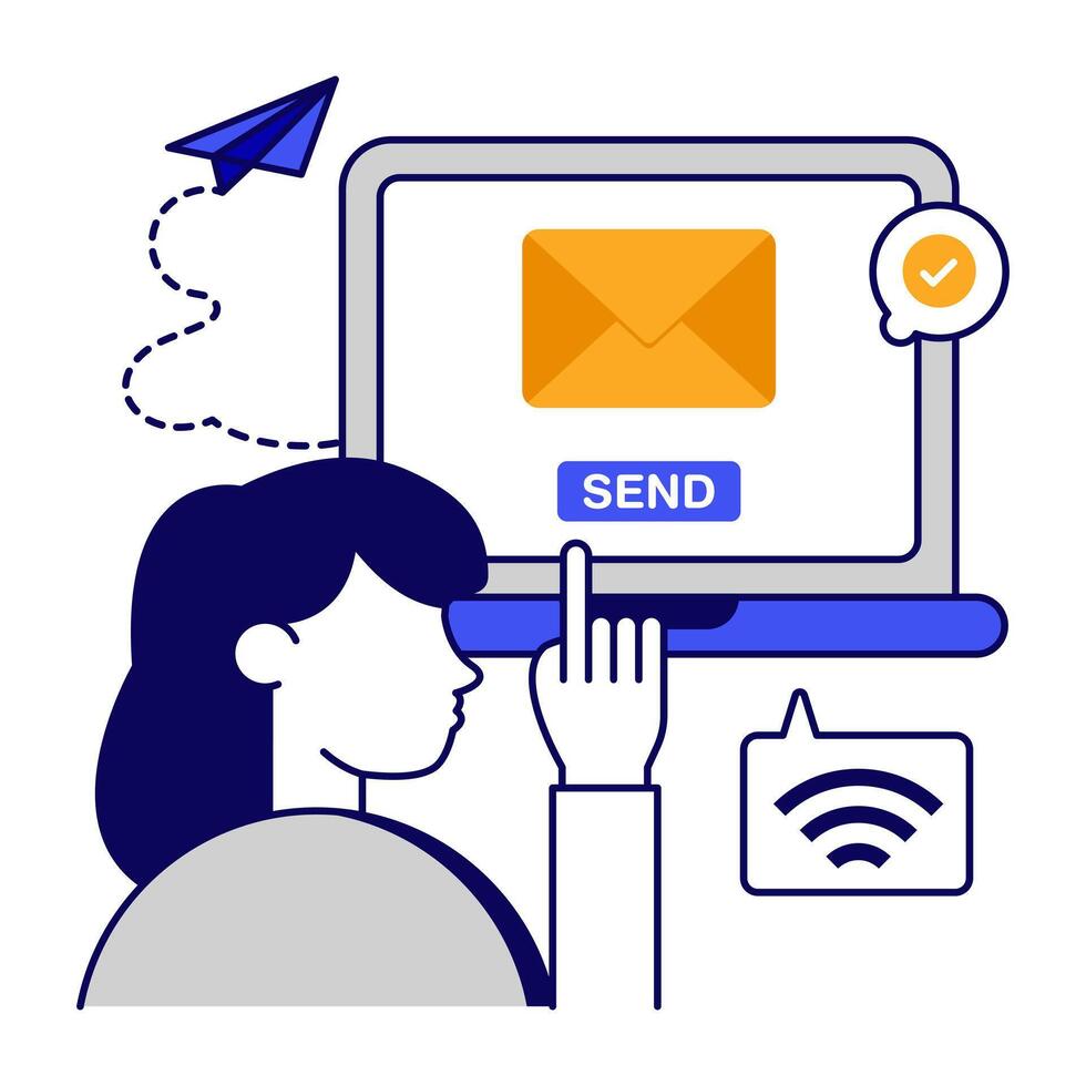 A unique design icon of send mail vector