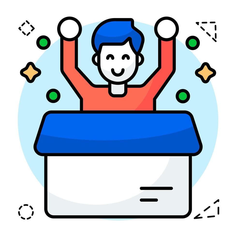 Creative colored design icon of dancing guy vector