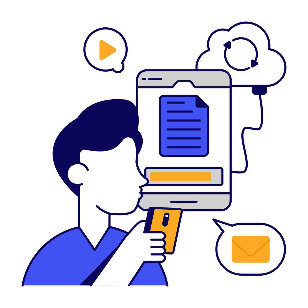 Editable design icon of mobile file vector