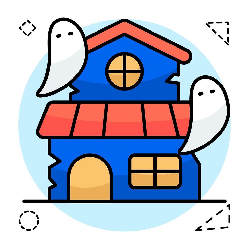 Perfect colored icon of haunted house vector