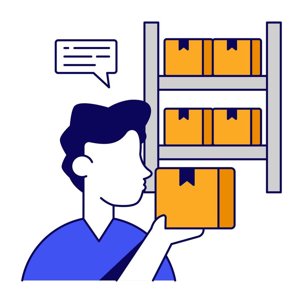 Premium flat download icon of parcel racksi vector