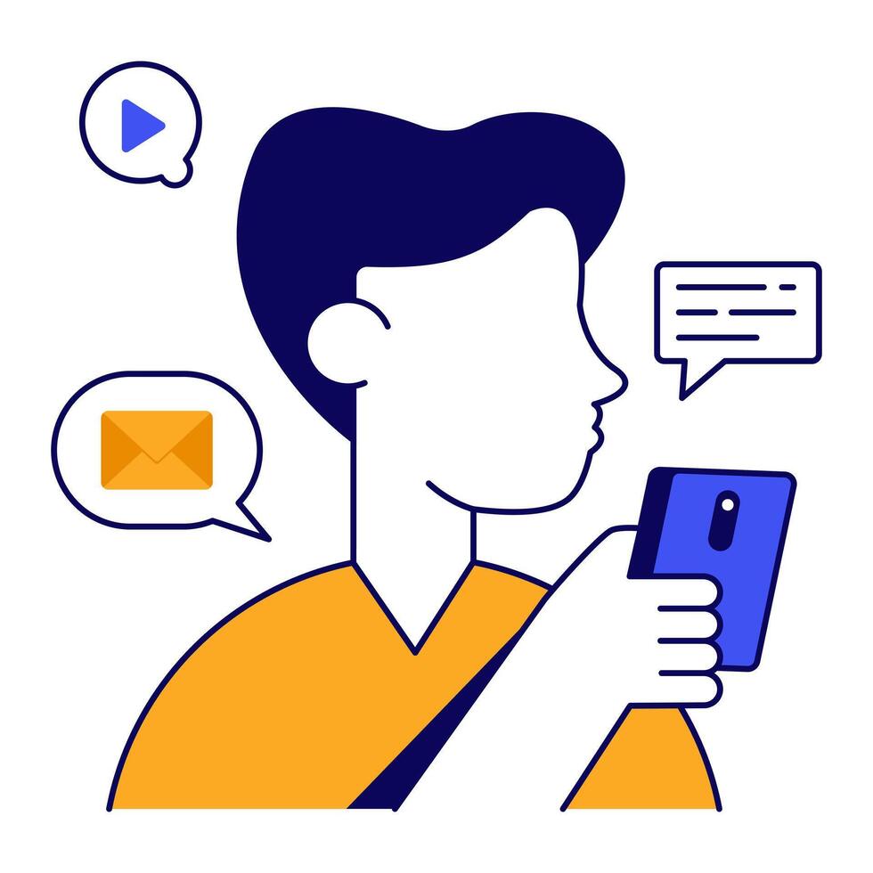 A icon design of mobile chat vector