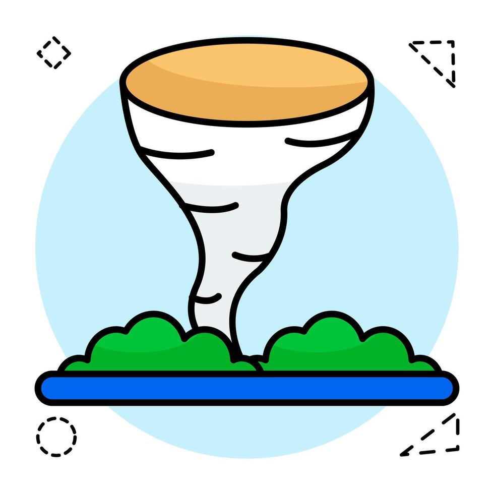 A flat design icon of hurricane vector