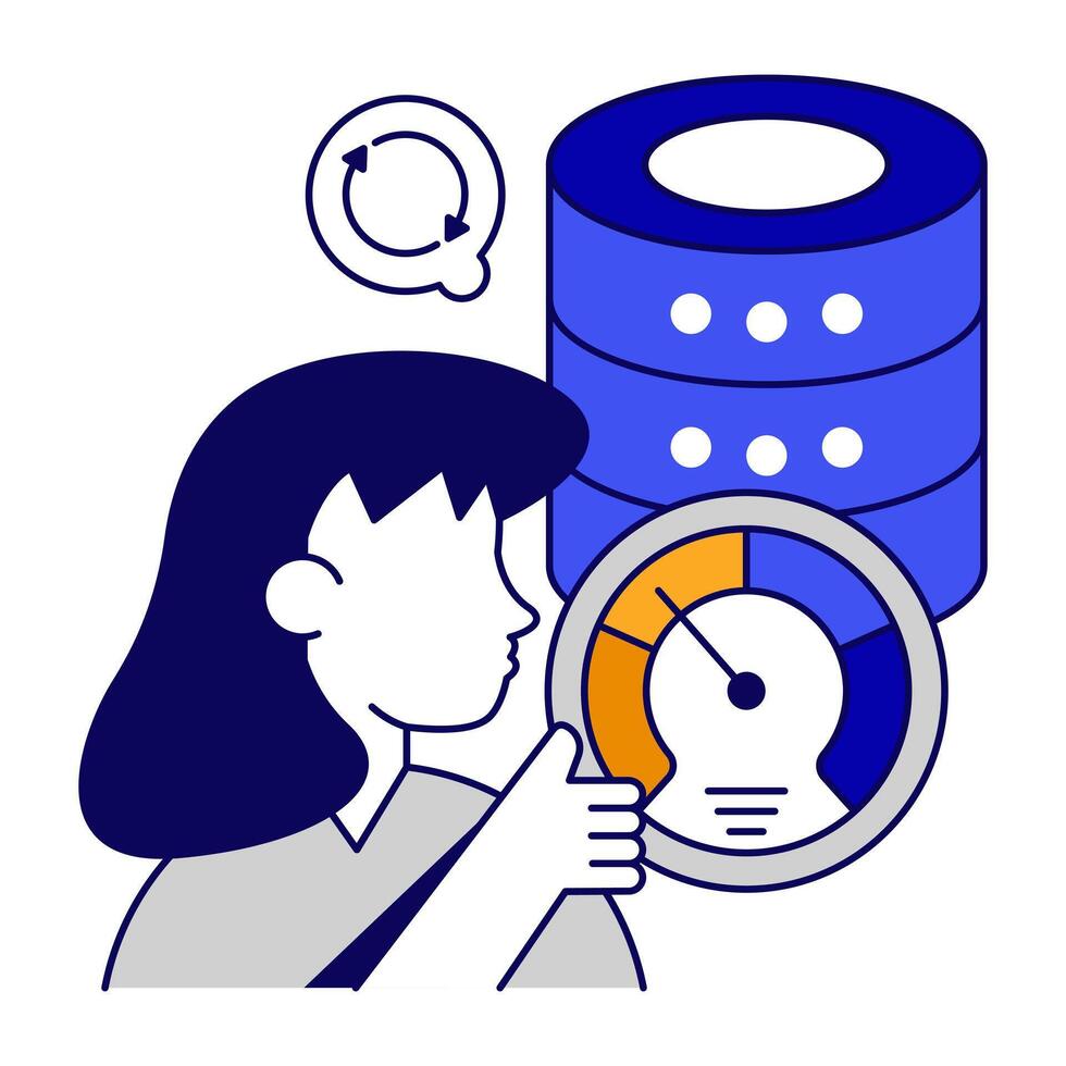 A flat icon design of database speed vector