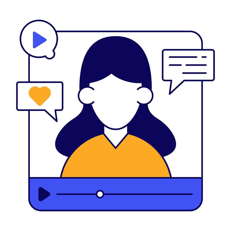 A flat design icon of chat vector