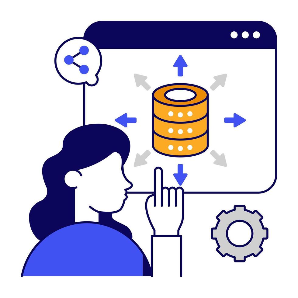 An icon design of database directions vector