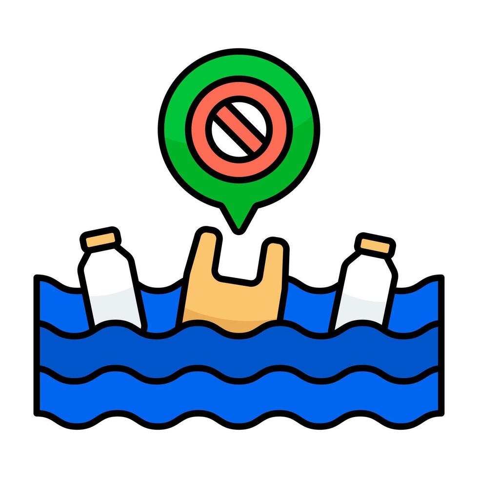 Perfect flat icon of water pollution vector