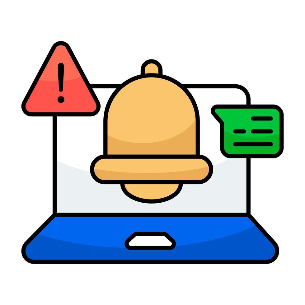 A flat design icon of alert vector