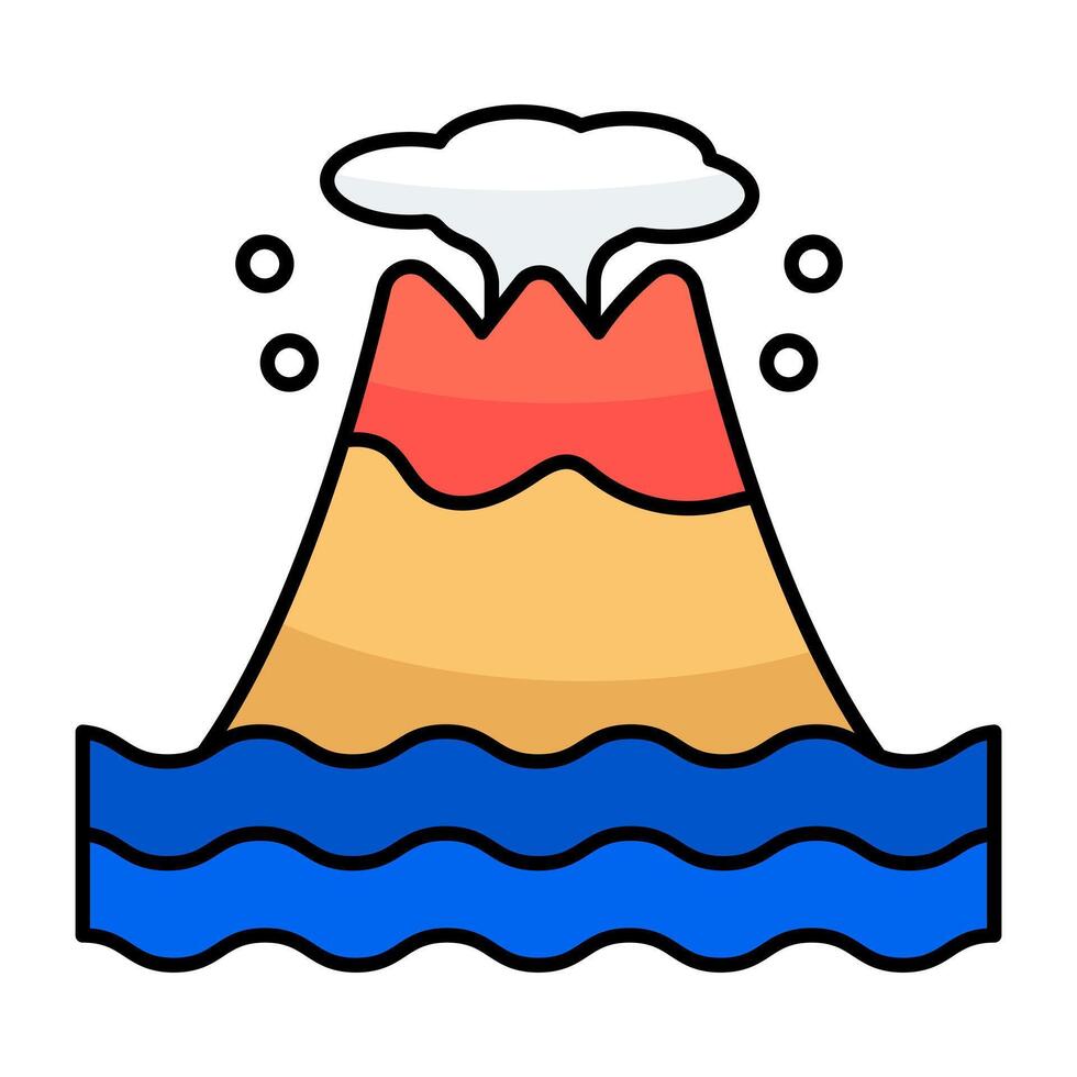 An design icon of volcanos vector