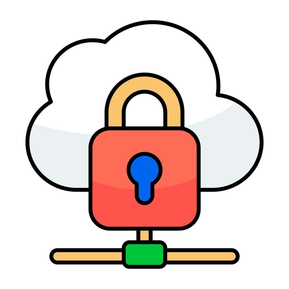A trendy design icon of cloud lock vector