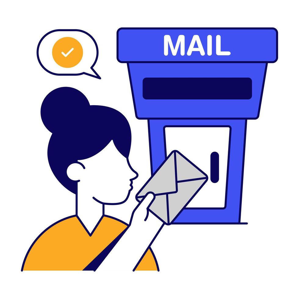 Modern flat design icon of letterbox vector
