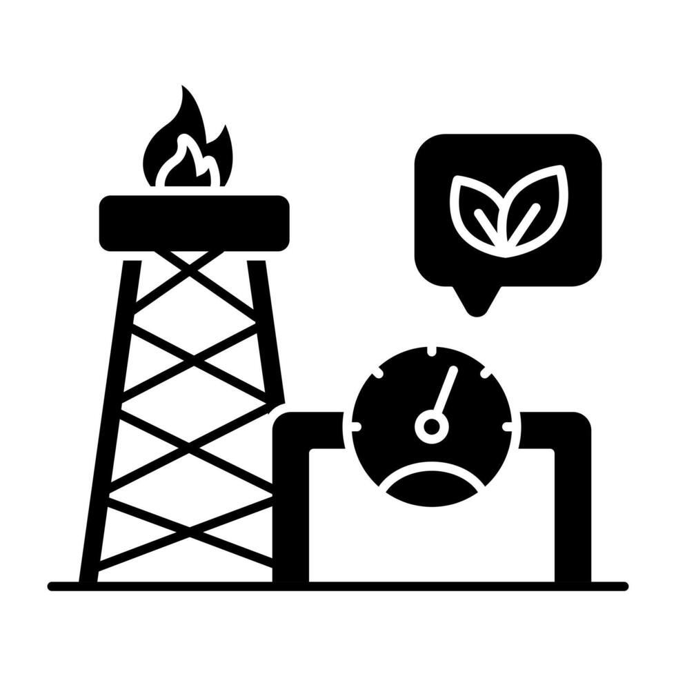 A solid design icon of natural gas industry vector