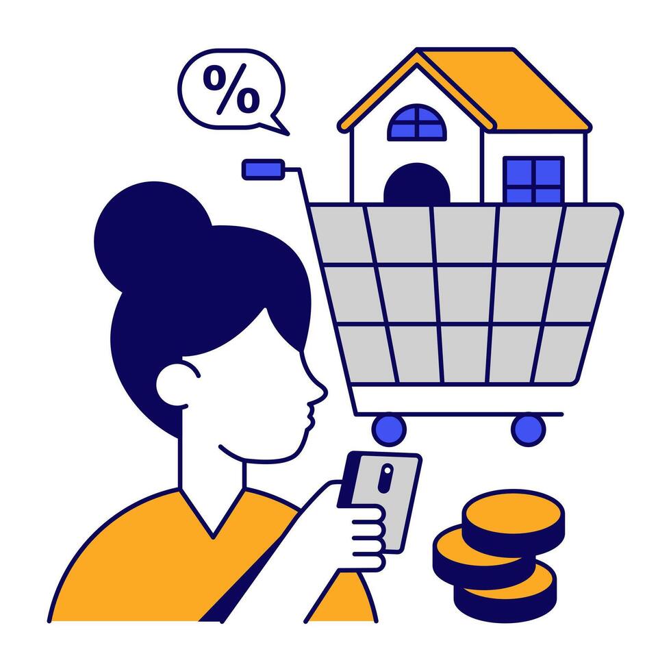Creative icon of home shopping vector
