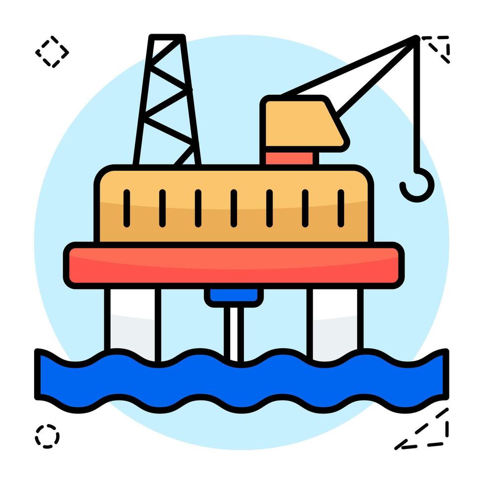 A colored design icon of oil refinery vector