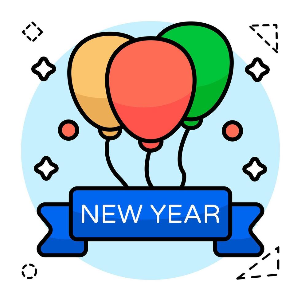 A flat design icon of new Year balloon vector