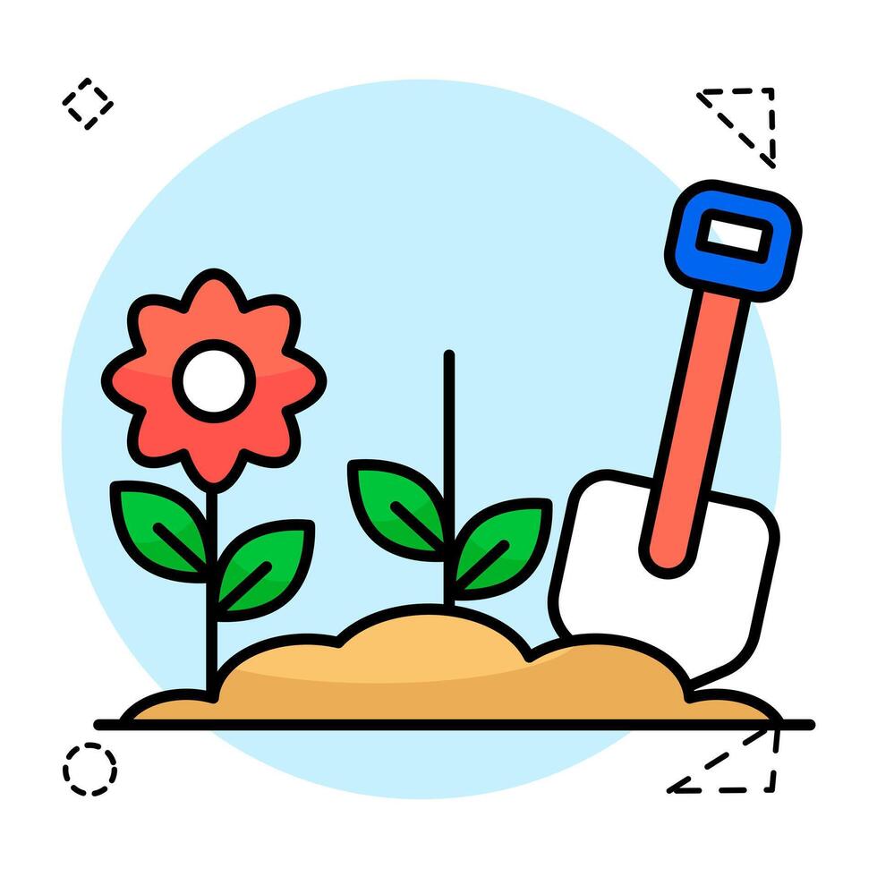 Editable icon of digging vector
