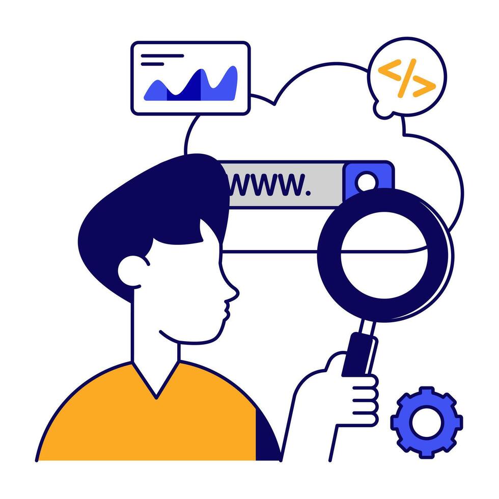 Creative icon of search cloud vector