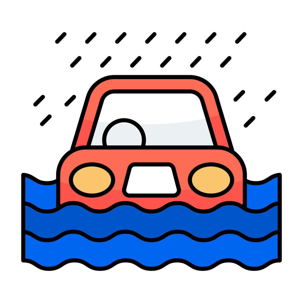Heavy rainfall icon design isolated on white background vector