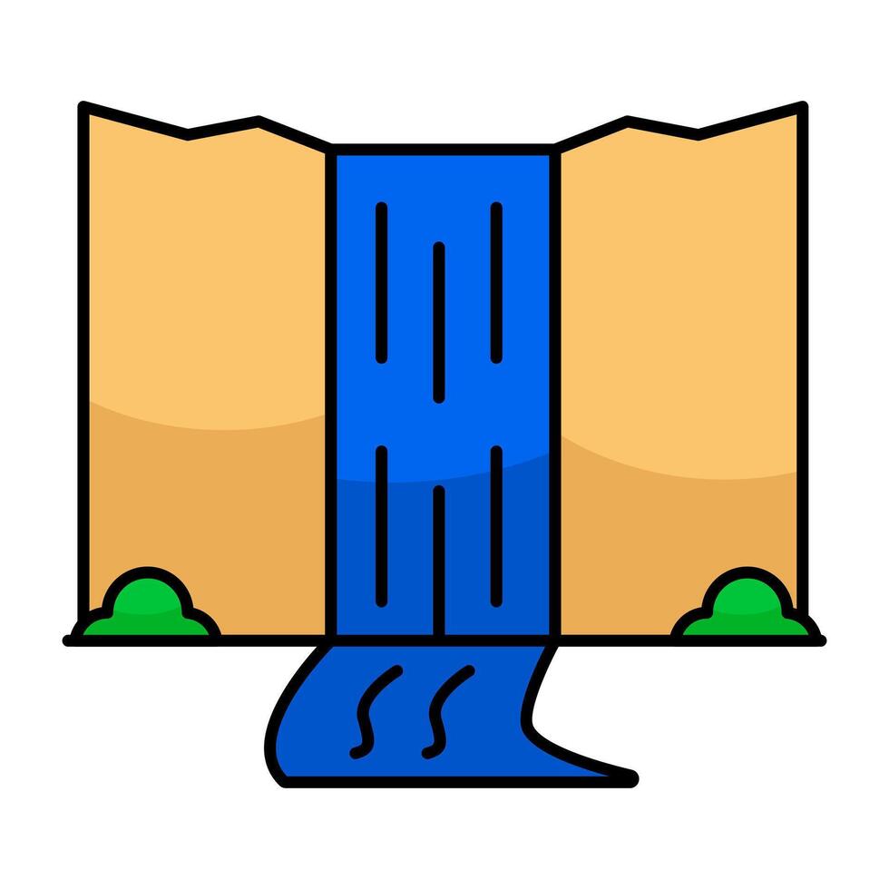 A design icon of waterfall vector