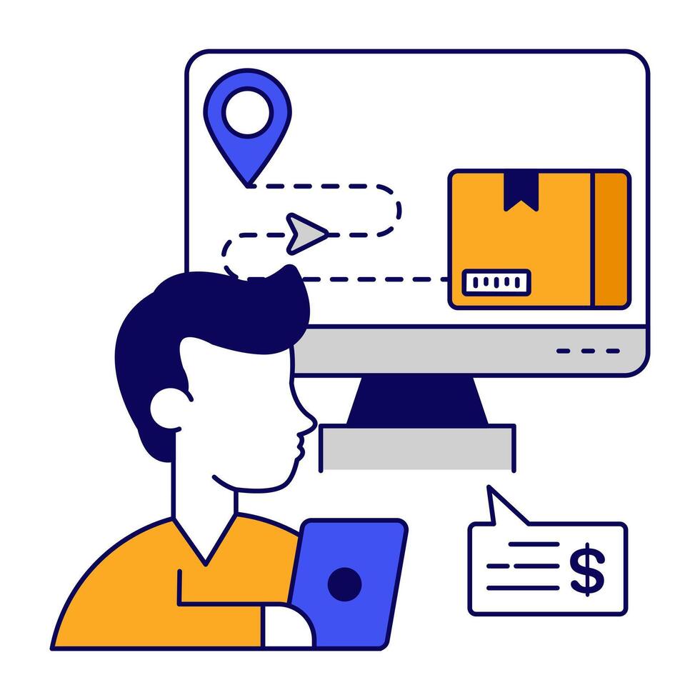 Modern icon of parcel location vector