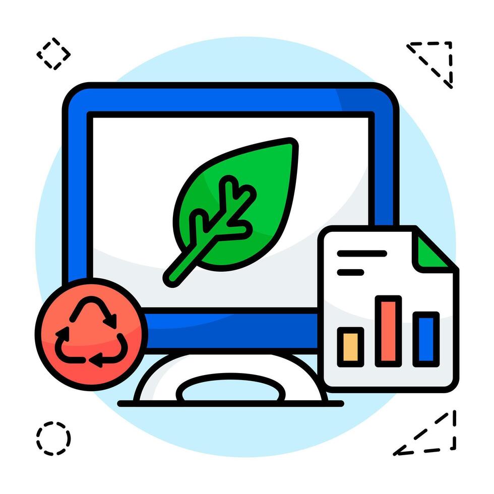 Premium icon of online leaf vector