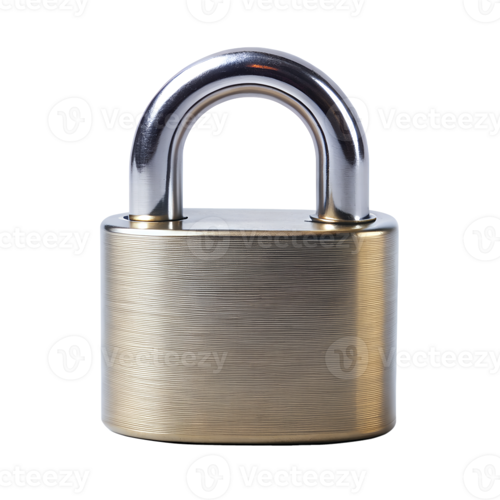 Highquality Closeup Image of a Padlock Security isolated on transparent background Device Showing Details of its Metallic Construction png