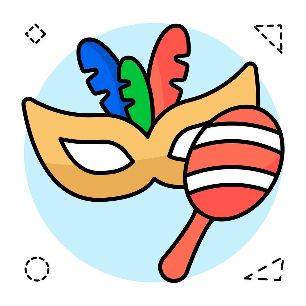 Creative colored design icon of carnival mask vector